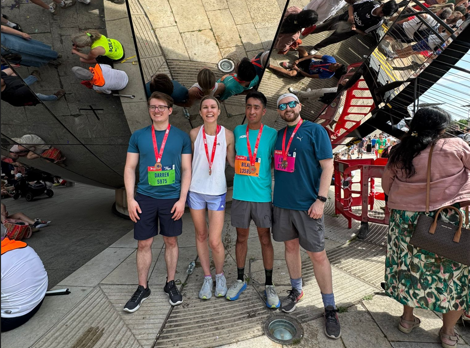 Darren, Sophie, Bilal and Hooky on completing the Bristol Half.